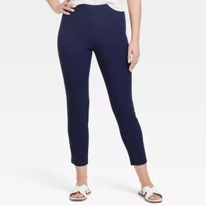 A New Day Women's Navy High-Rise Skinny Ankle Pull-On Pants, size Large